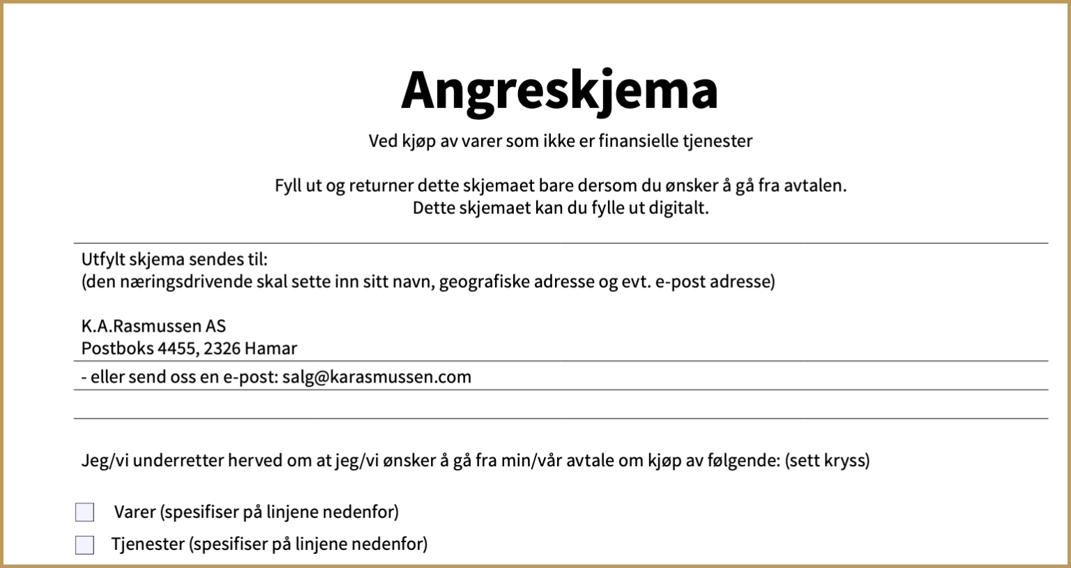 Angreskjema K A Rasmussen angreskjema-k-a-rasmussen